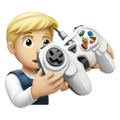 White kid playing videogames sticker