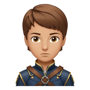 A young legionnaire with short hair, leather straps, and determined focused eyes.
 sticker