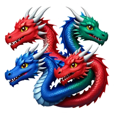 Three dragon together, one facing left one facing centre one facing right  sticker