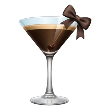 espresso martini with big Black Bow on martini على الكاس  sticker