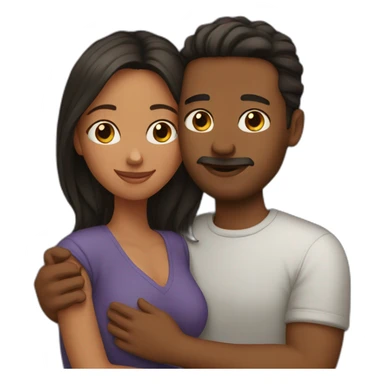 Couple cuddling sticker