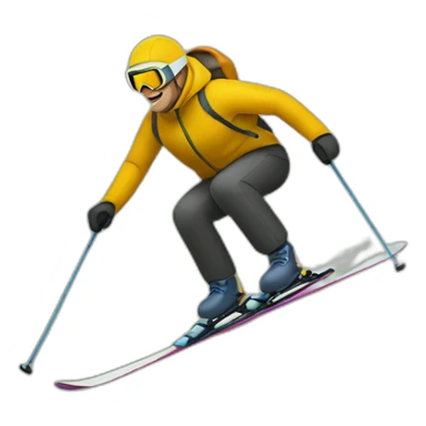 Man skiing over a bottle of buckfast tonic wine sticker