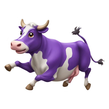 Purple cow flying sticker