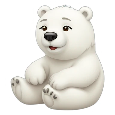 A cute little polar bear detoured stikers sticker