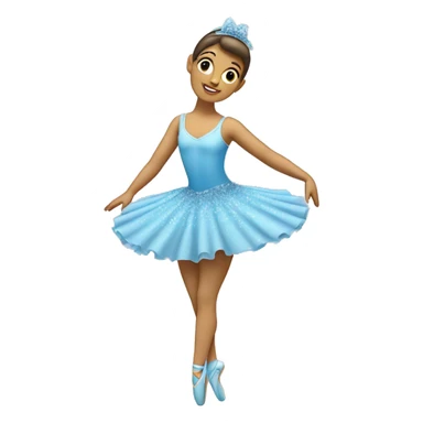 Ballerina che fa un passo di danza classica in indossando un abito lilla, rosa, argenti e azzurro glitterato sticker