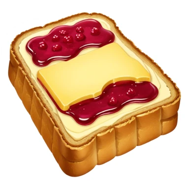 a slice of bread with butter and raspberry jam sticker