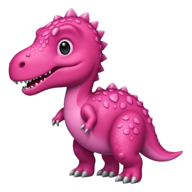 Crea un emoji de un dinosaurio de color rosa sticker