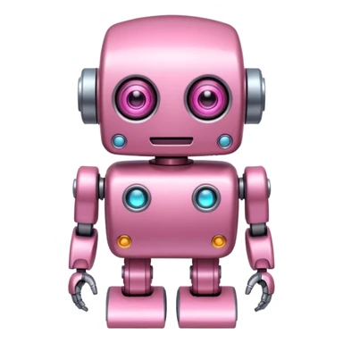 pink robot with only 3 eyes sticker