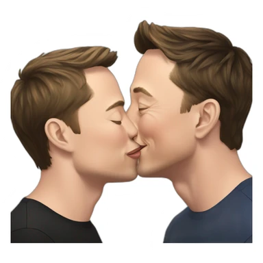 elon musk kissing zuck sticker