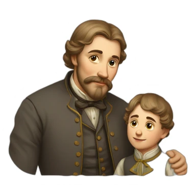 Father and son from Russian nineteen century family sticker
