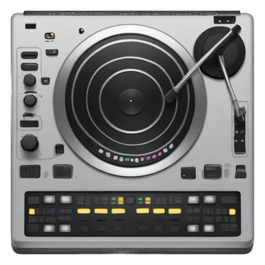 DJ board with a reference to sports (maybe a scoreboard or arena or stadium) sticker