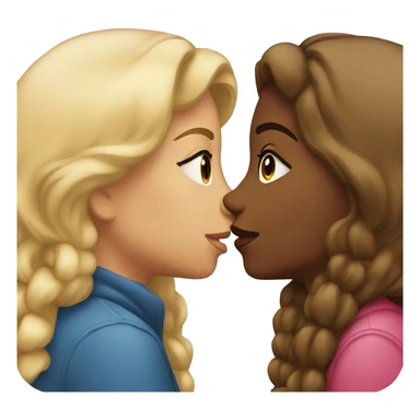two girls kissing sticker