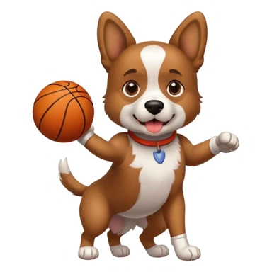 Dog with basketball sticker
