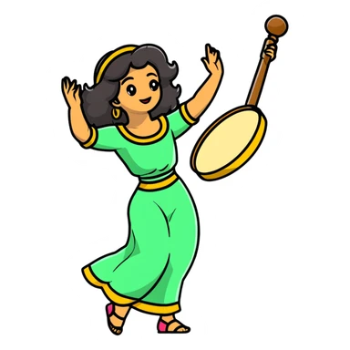 Esmeralda with tambourine dancing sticker