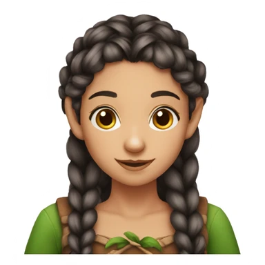 two braid Burnette elf girl  sticker