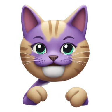 A purple cat partying ￼ sticker