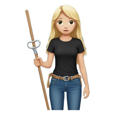 Bdsm male dominant wearing jeans black T-shirt and holding a flogger watching from outside blonde long hair sub with a collar showering with suds all over her sticker