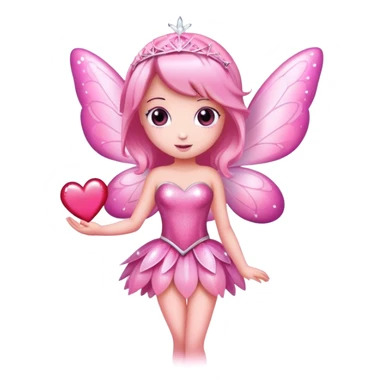 pink fairy sparkle love heart sticker