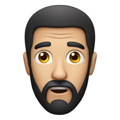 man with black beard scared sticker