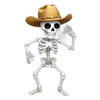 dancing skeleton with cowboy hat sticker