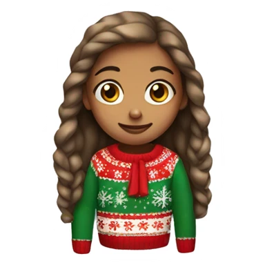 Girl wearing in Christmas sweater  sticker