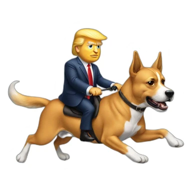 Trump riding a dog sticker