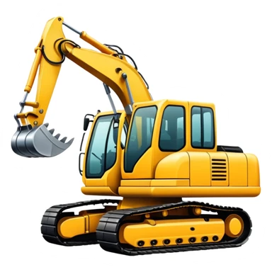 yellow excavator sticker