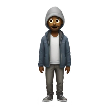 Homeless guy shrugging sticker