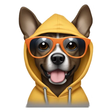 Dog wearing sunglasses and hoodie sticker