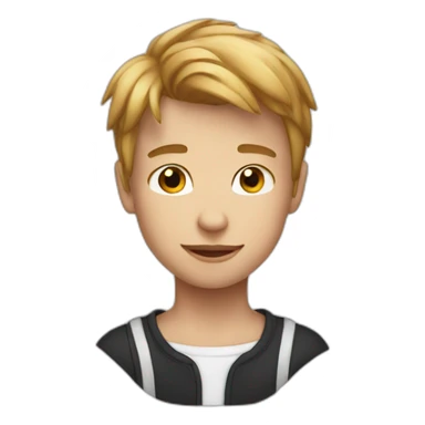 Boy red white sticker