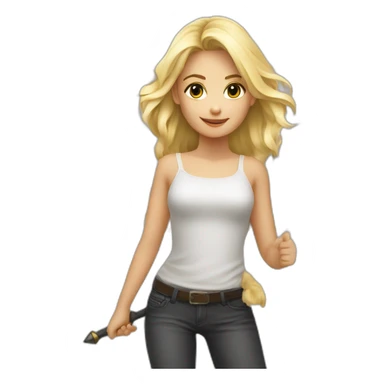 Une fée blonde avec des ailes et wand sticker