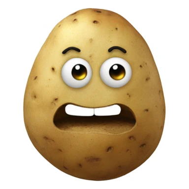 Potato with a face sticker