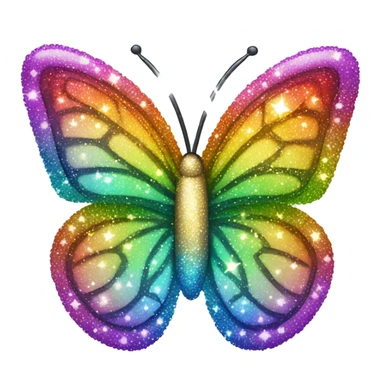 Rainbow butterfly with sparkles  sticker