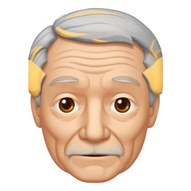 señor muy mayor pelo gris sin bigote sticker