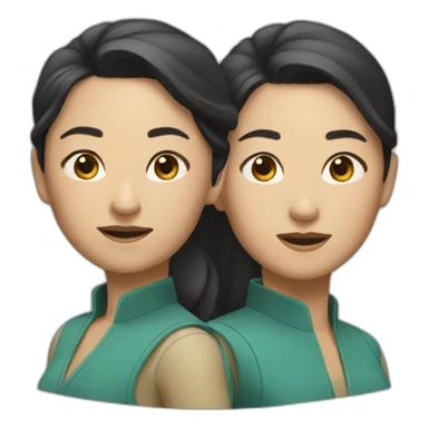asian female dynamic duo sticker