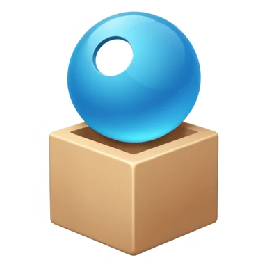 Minimalistic flat vector icon, iOS style, thin black contour on white background. Open box with neatly arranged objects inside. No text, no shadows.
 sticker