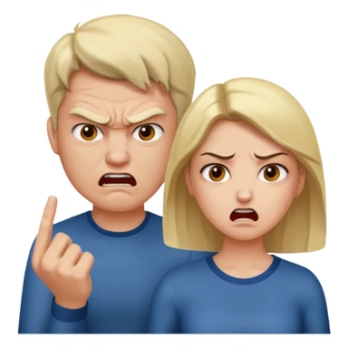 a woman is arguing with a ma sticker