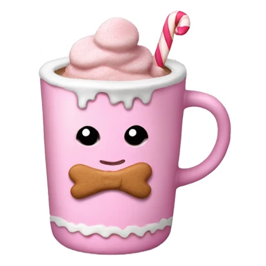 Pink gingerbread drinking hot chocolate  sticker