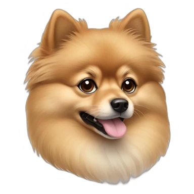 Beige Pomeranian with darker brown nose area sticker