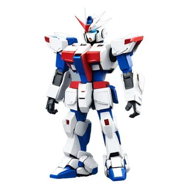 Robot Gundam blanc,rouge et bleu qui fait coucou avec sa main sticker