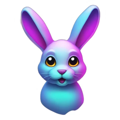 neon rabbit attention sticker