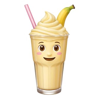 milkshake with a face, banana sticker