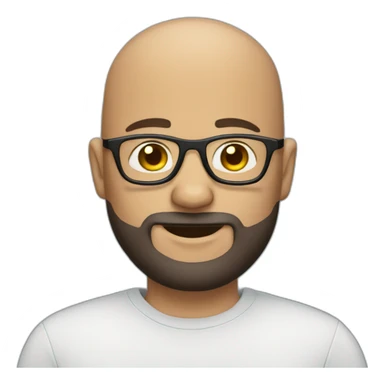 Bald with beard and glasses sticker