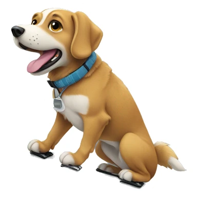 Dog on a snowboarding  sticker