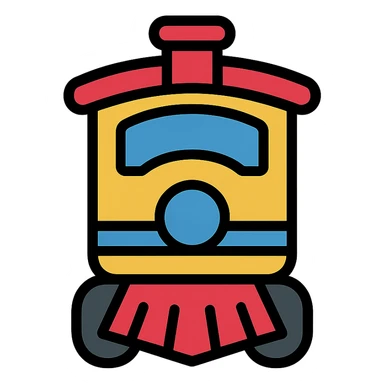 classic train color outline icon sticker