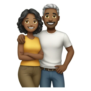 smiling couple in outdoor setting sticker