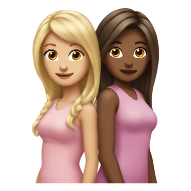 Besties brunette and blond sticker