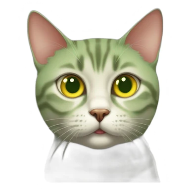 american short hair cat- rubby- a little bit fat- green yellow eyes- the distances between eyes is a little bit far sticker