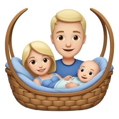 noel wood cradle with dee sticker