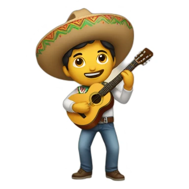 mexican playing guitar sticker